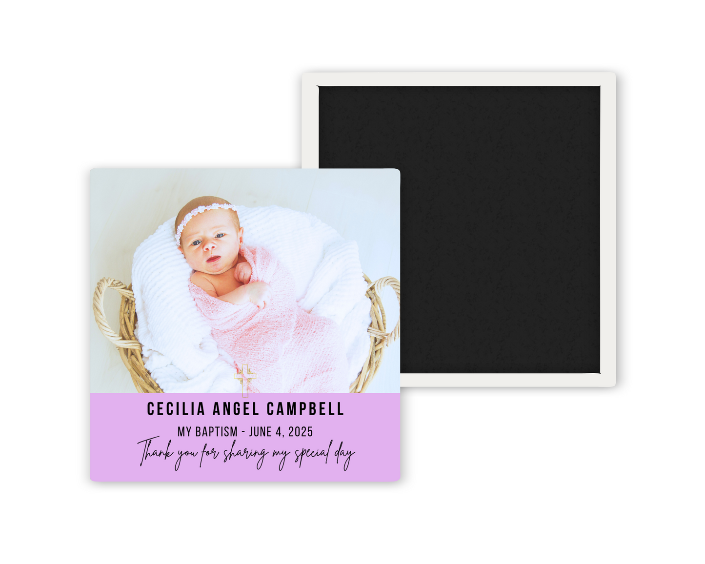 Baptism Custom Photo Magnet – A Keepsake of Faith and Love