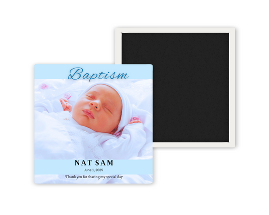 Baptism Custom Photo Magnet - Baby Baptism