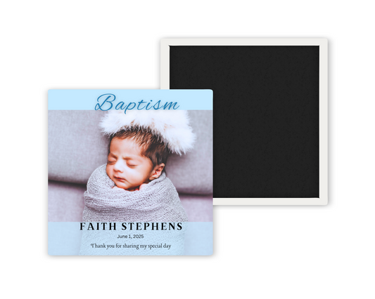 Baptism Custom Photo Magnet - Baby Baptism 2